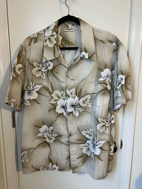 Hurley Beige Floral Camp Collar Shirt
